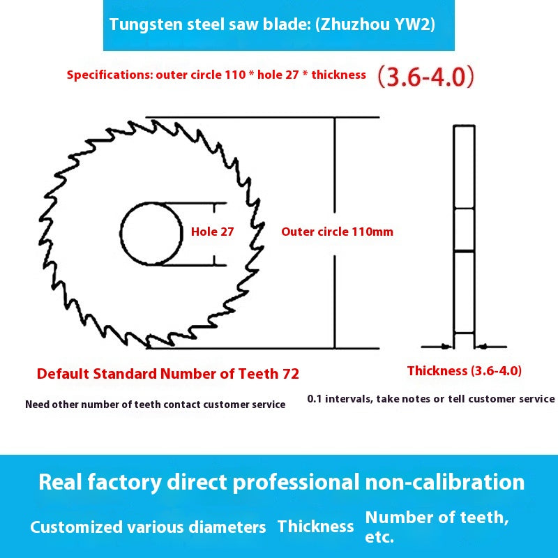 1143-Tungsten steel saw blade milling cutter ebony circular saw blade integral tungsten carbide saw blade outer diameter 20/30/40/60/80/100 Shandong Denso Pricision Tools Co.,Ltd.